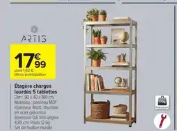 Carrefour ARTIS Étagère charges lourdes 5 tablettes offre
