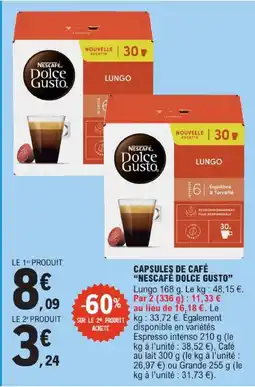 E.Leclerc Nescafé dolce gusto capsules de café offre