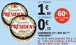 E.Leclerc Président camembert 21% mat.gr offre