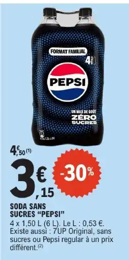 E.Leclerc Pepsi soda sans sucres offre