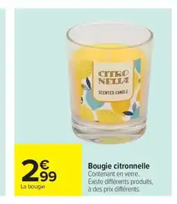 Carrefour Bougie citronnelle offre