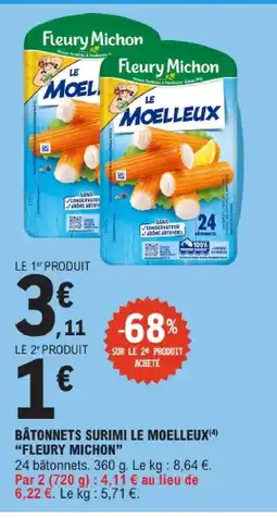 E.Leclerc Fleury michon bâtonnets surimi le moelleux offre