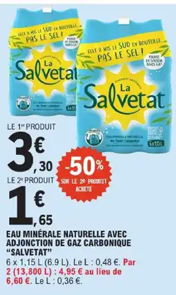 E.Leclerc Salvetat eau minérale naturelle aveс adjonction de gaz carbonique offre