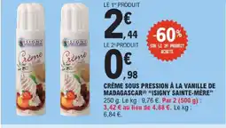 E.Leclerc Isigny sainte-mère crème sous pression à la vanille de madagascar offre