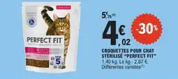 E.Leclerc Perfect fit croquettes pour chat stérilisé offre
