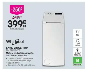 Whirlpool lave-linge top