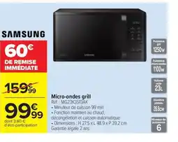 Carrefour SAMSUNG Micro-ondes grill offre