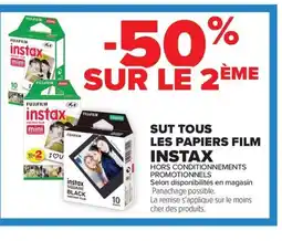 Carrefour Sut tous les papiers film instax offre