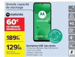 Carrefour MOTOROLA Smartphone G05 bleu denim offre