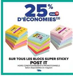 Carrefour POST IT Sur tous les blocs super sticky offre