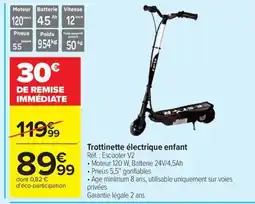 Carrefour Trottinette électrique enfant offre