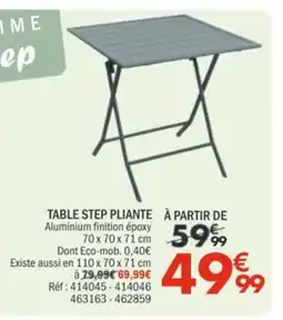 La Foir'Fouille Table step pliante offre