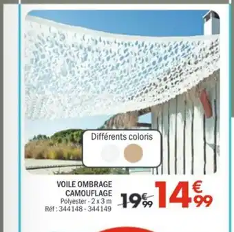 Voile ombrage camouflage