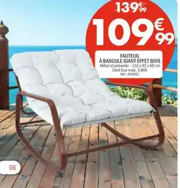 La Foir'Fouille Fauteuil à bascule giant effet bois offre