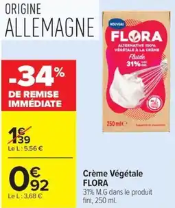 Carrefour Market Crème végétale flora offre