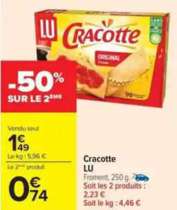 Carrefour Market Cracotte lu offre