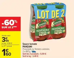 Carrefour Market Sauce tomate panzani offre