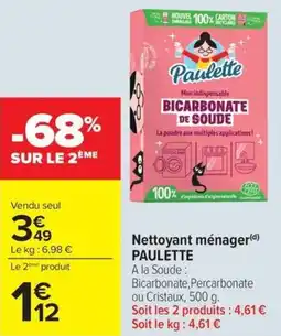 Carrefour Market Nettoyant ménager paulette offre