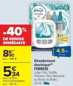 Carrefour Market Désodorisant électrique febreze offre