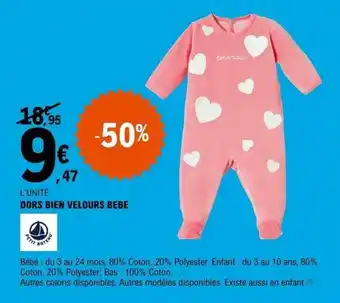 E.Leclerc Dors bien velours bebe offre
