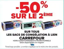Carrefour Market Sur tous les sacs de congélation à lien carrefour offre