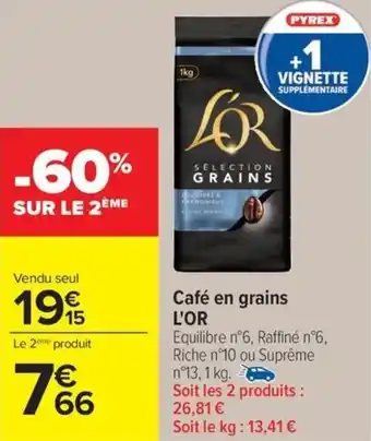 Café en grains l'or