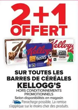Carrefour Market Sur toutes les barres de céréales kellogg's offre