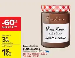 Carrefour Market Pâte à tartiner bonne maman offre