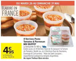 Carrefour Market 4 verrines pesto tomates & parmesan mix buffet offre