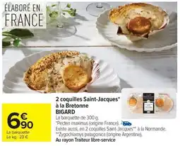 Carrefour Market 2 coquilles saint-jacques à la bretonne bigard offre
