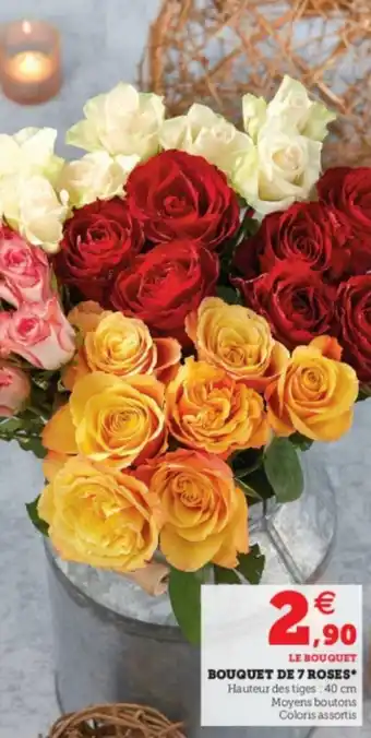 Super U Bouquet de 7 roses offre