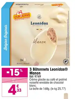 Croque Gel 3 bâtonnets leonidas manon offre