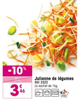Croque Gel Julienne de légumes offre