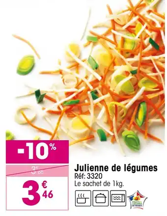 Croque Gel Julienne de légumes offre