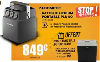 Narbonne accessoires Batterie Lithium Portable PLB 40 offre