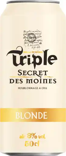 Auchan Triple secret des moines bière blonde triple secret des moines offre