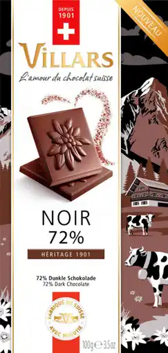 Auchan Villars tablette de chocolat noir villars offre