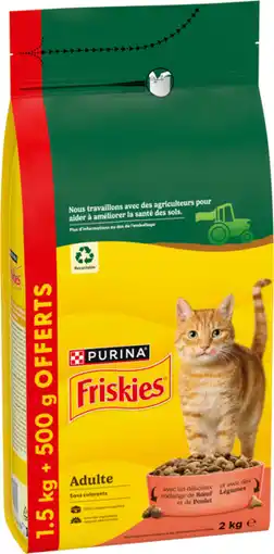 Auchan Purina croquettes pour chat adulte friskies purina offre