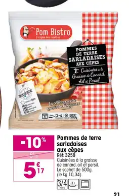 Croque Gel Pommes de terre sarladaises aux cèpes offre