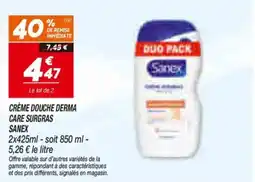 Netto Sanex Crème douche derma care surgras offre