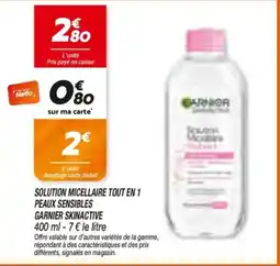 Netto Garnier Skinactive Solution micellaire tout en 1 peaux sensibles offre