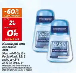 Netto Narta Deodorant bille homme nord-extrême offre