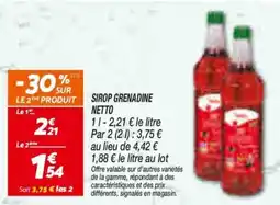 Netto Netto Sirop grenadine offre