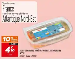 Netto Netto Filets de harengs fumés à l'huile et aux aromates offre