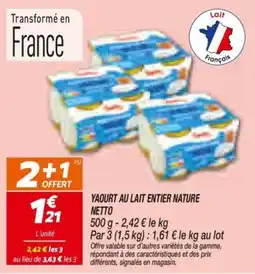 Netto Netto Yaourt au lait entier nature offre