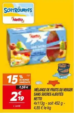 Netto Netto Mélange de fruits du verger sans sucres ajoutés offre