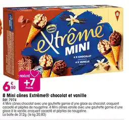Croque Gel 8 mini cônes extrême chocolat et vanille offre