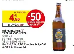 Intermarché Bière blonde tête de chouette offre