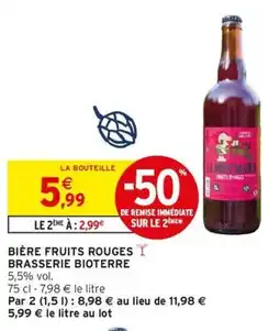 Intermarché Bière fruits rouges brasserie bioterre offre