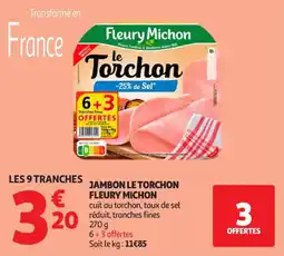 Auchan Supermarché Jambon le torchon fleury michon offre